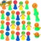 24Pcs Jumping Spring Rockets Launchers Toys-Fidget Emoticon Popper Toy Bouncy for Kids Toddlers Party Favors,Birthday Return Gifts,Valentines Day Gifts Goodie Bag Stuffers,Classroom Rewards Prizes